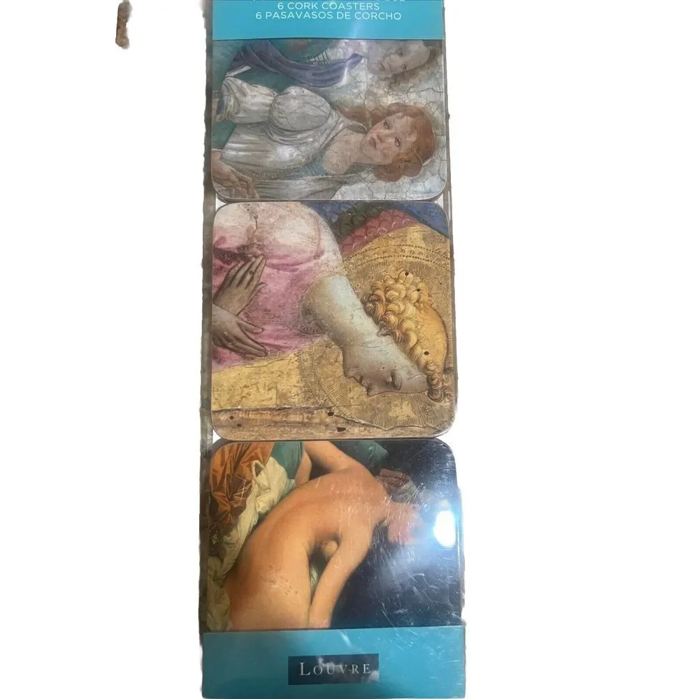 6 Cork Backed‎ Coasters Dessous-De-Verre liege